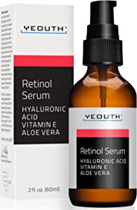 レチノール 美容液 60ml(2oz) レチノール+ビタミンE 美容液。ビタミンC 美容 美容液との素晴らしい組み合わせで健やかな肌へと導く。男女兼用のレチノール美容液 スキンケア コスメ で YEOUTH