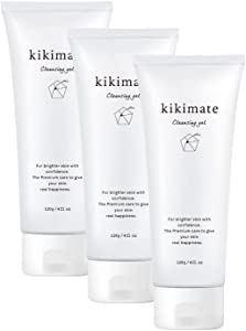 kikimate Cleansing Gel, Makeup Remover, Cleansing Foam [W Washing Required, Eyelashes OK] For Pore Dirt, Blackheads, Sensitive Skin, Dry Skin, Oil-Free, Additive-Free, Organic, Moisturizing, 120g, Set of 3