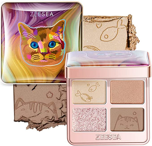 ZEESEA Mugen Sanran Animal Series Four Color Eyeshadow Britty Short (01 Milk Tea) 3.5g Eyeshadow Palette