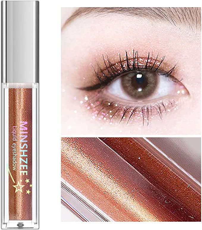 MINSHZEE Liquid Eyeshadow Glitter Eyeshadow Tear Bag Eye Makeup - Apply and Dries Fast, Hard to Fade Long-Lasting Liquid Glitter Eye Shadow Single Color - Tear Bag Makeup 10 Colors