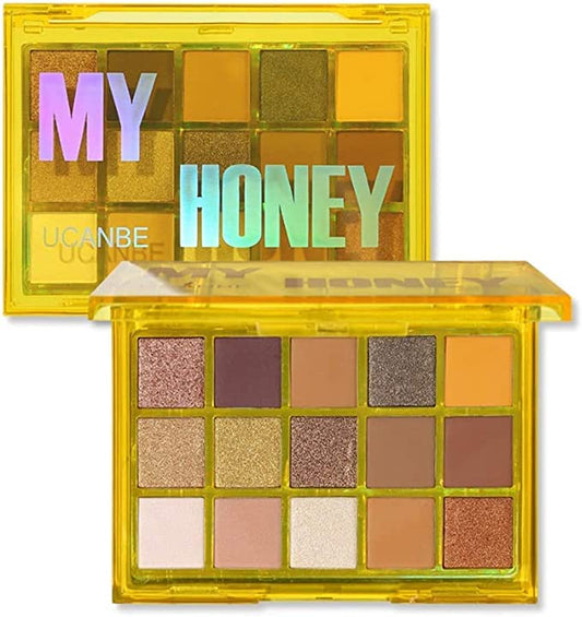 UCANBE 15-color eyeshadow eyeshadow palette matte lame high-color eyeshadow shimmer glitter eyeshadow palette honey eyeshadow #04 (my honey)