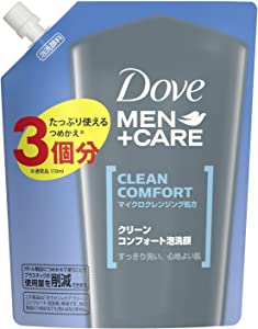 [Amazon.co.jp Exclusive] [Large Capacity] Dove MEN Clean Comfort Moisturizing Sebum Sticky Foam Face Wash Refill 330ml (x 1)